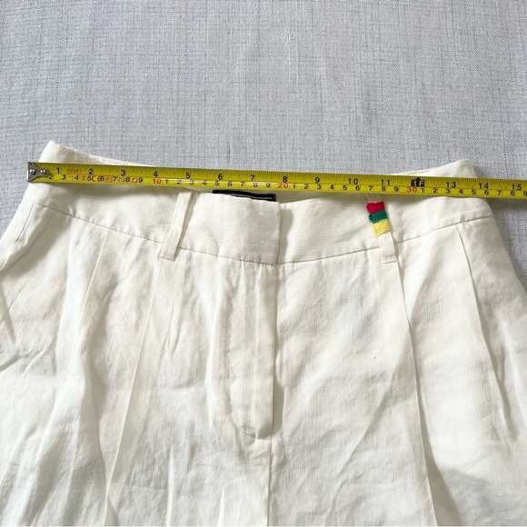 Tommy Hilfiger Wide Leg Crop Linen Blend Casual Cream Trousers Pants. Size 4 - Picture 6 of 10